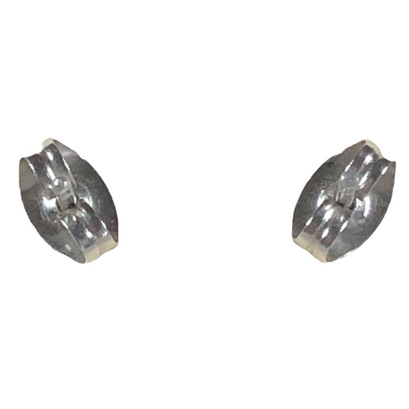 Earrings Black Stone Silver Tone Pierced - Picture 3 of 3